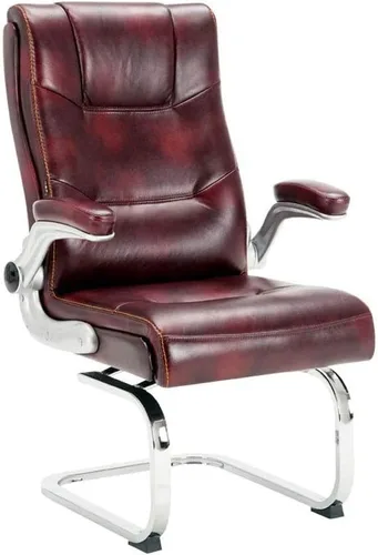 Silla de oficina de cuero con silla de soporte lumbar, cojín de asiento grueso, altura ergonómica del asiento y respaldo del asiento y silla de