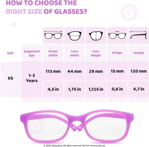 Miniatura 13 de Lentes de marco flexible para niños pequeños, lentes irrompibles para niños de 1 a 3 años, lentes graduados flexibles, marcos de anteojos para niños