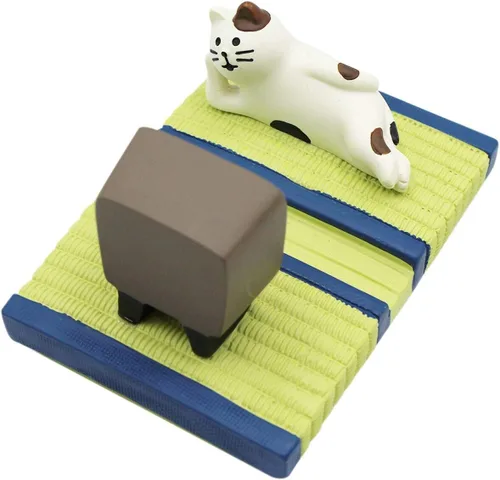 Miniatura 10 de Suillty Soporte de teléfono celular de escritorio de gato lindo de resina para iPhone Xs/Max/XR/X/8/6 Plus (oso)