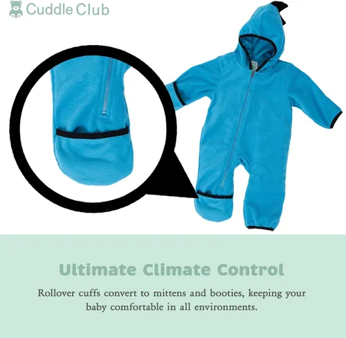 Miniatura 3 de Enterizo de vellón para bebé rómper con capucha para niño de una sola pieza, ropa de exterior, chaqueta
