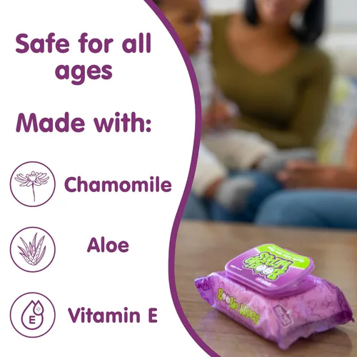 Miniatura 3 de Toallitas salinas para la nariz Boogie, para bebés y niños, cara, manos y cuerpo, hechas con vitamina E, aloe y solución salina natural, aroma a