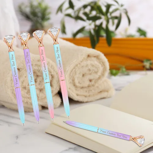 Miniatura 5 de STREADVE 12 bolígrafos personalizados con nombre, bolígrafo de diamante personalizado, grabado gratis, logotipo, texto, escritura suave, regalos