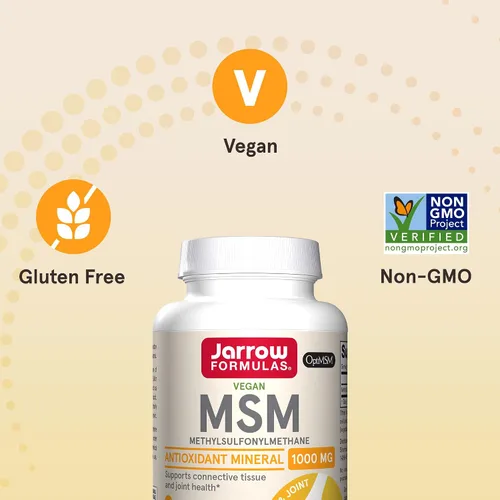 Miniatura 5 de Jarrow Formulas Tabletas de MSM, 1,000 mg, metilsulfonilmetano, apoyo para la salud de las articulaciones, 120 tabletas, hasta 120 porciones