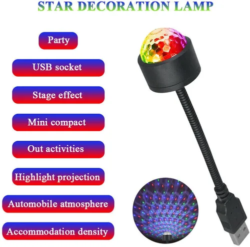 Miniatura 5 de TITA-DONG Mini lámpara de proyección LED de estrella, 9 modos funcionales, proyector USB, luz ajustable romántica de luz de estrella para coche
