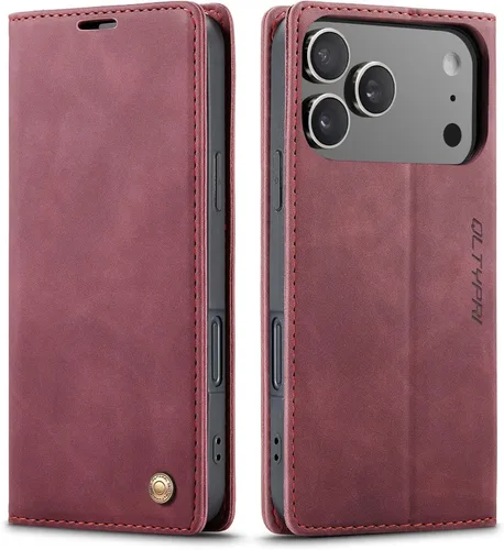 Miniatura 59 de QLTYPRI Para iPhone Air Case Wallet Con Tarjetero, Vintage PU Cuero Kickstand Cierre Magnético A Prueba De Golpes Folio Libro Funda Para IPhone 17