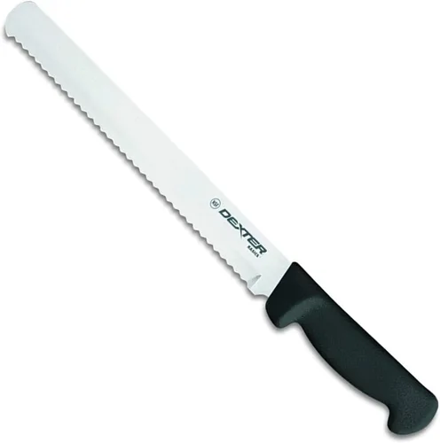 Dexter-Russell Basics P94804B Rebanador Festoneado/Cuchillo para Pan de 10" con Mango de Polipropileno Negro