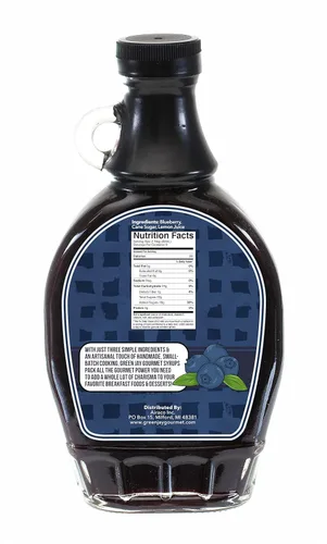 Miniatura 2 de Green Jay Gourmet Jarabe de arándanos – Jarabe de desayuno premium de 3 ingredientes con arándanos frescos, azúcar de caña y jugo de limón, jarabe