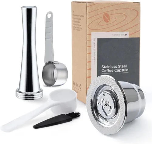 Miniatura 8 de Cápsulas de café espresso recargables de acero inoxidable, cápsulas de café reutilizables compatibles con Ne-spresso Original Line Brewers New