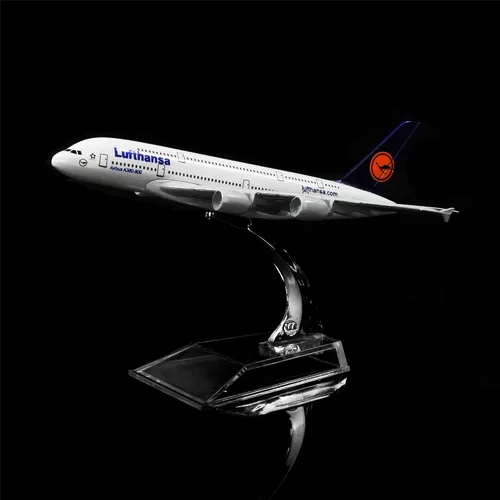Miniatura 2 de 24-Hours Alemania Deutsche Lufthansa AG A380 Modelo de aleación de metal sólido Aeronave