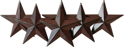 CVHOMEDECO. Country Rustic Antique Vintage Gifts - Decoración de pared o puerta de granero de metal, 4 pulgadas, juego de 6 unidades (borgoña)