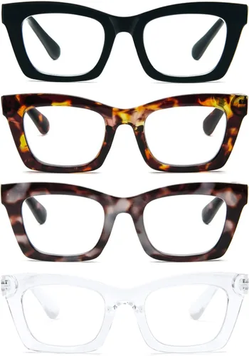 Gafas de lectura para mujer, estilo Oprah, de gran tamaño, con bisagra de resorte cuadrada, lentes de bloqueo de luz azul