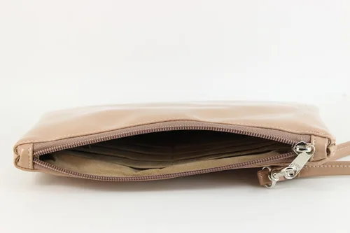 Miniatura 5 de LONI Adorable bolso de mano de patente para mujer con correa de muñeca desmontable, gris topo