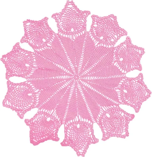 Miniatura 10 de Manteles individuales de encaje de flores de tulipán hechos a mano para mantel de cocina (1 unidad, 31 a 32 pulgadas, verde manzana)