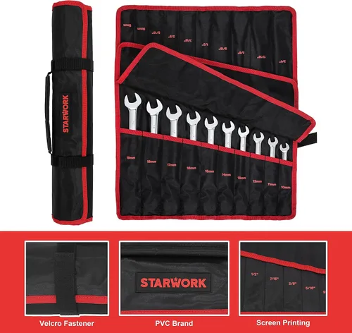 Miniatura 9 de STARWORK TRUE MECHANIC Juego de llaves de trinquete reversibles de 20 piezas, juego de llaves de trinquete combinadas, antideslizantes