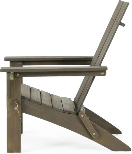 Miniatura 8 de Christopher Knight Home Zuma Silla Adirondack plegable para exteriores, madera de acacia, color gris