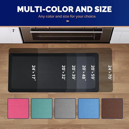 Miniatura 6 de FEATOL Tapete antifatiga para estar de pie, 9/10 extra grueso, ergonómico, de pie, cómodo tapete de espuma viscoelástica para estar de pie en casa