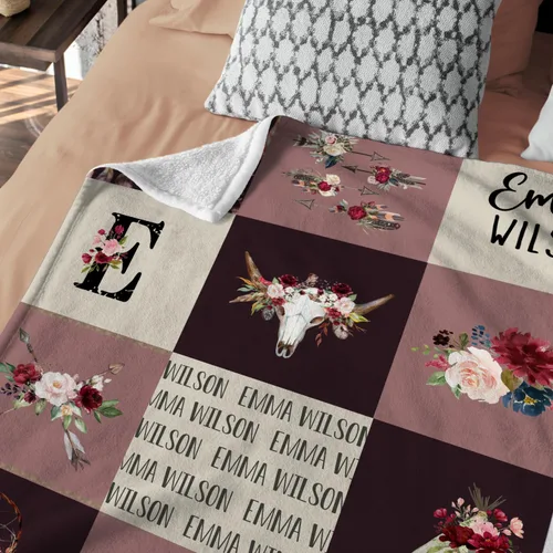 Miniatura 7 de Manta de bebé occidental para niña, manta de bebé occidental, mantas de bebé personalizadas, manta de bebé vaquero con nombre, mantas de bebé Chica