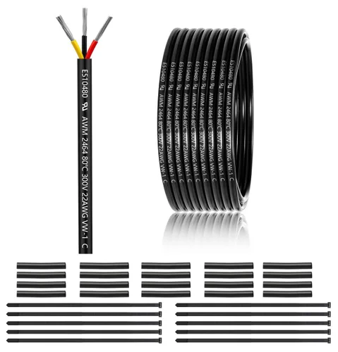 Miniatura 36 de Cable eléctrico de calibre 12 y 2 conductores de 25 pies, cable de 12 AWG UL 2464 de 2 hilos de cobre estañado trenzado en PVC de calibre 12/2