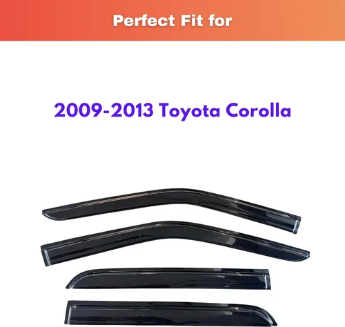 Miniatura 149 de KPY Visor de ventana compatible con Kia Soul 2009-2013, Protector contra lluvia de 4 unidades, deflectores de ventilación de ventana lateral