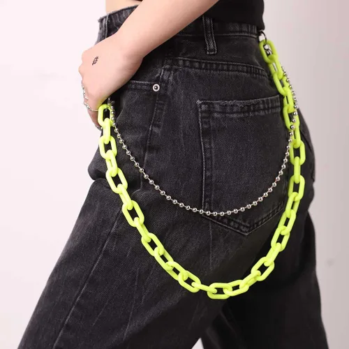 Miniatura 6 de Pantalones de mezclilla de hip hop, cadena, estilo gótico, punk, gótico, para hombres, cadena de eslabones para mujer, cartera gruesa y gruesa