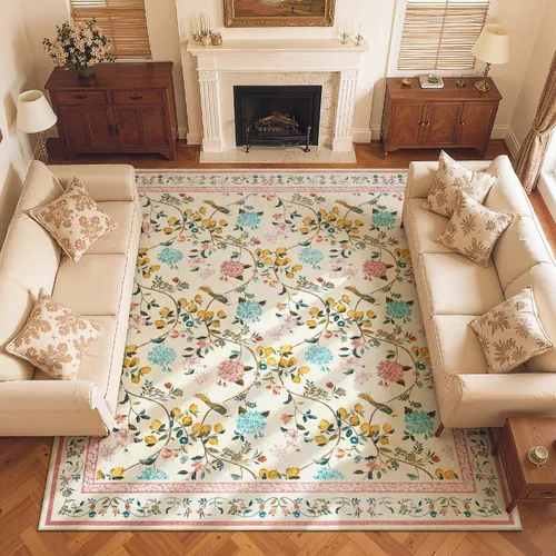 Miniatura 18 de Jinchan Alfombra Floral de Pasillo, 2x5, Alfombras Antideslizantes Lavables a Máquina, Alfombra Suave de Pelo Bajo para Pasillo, Resistente a