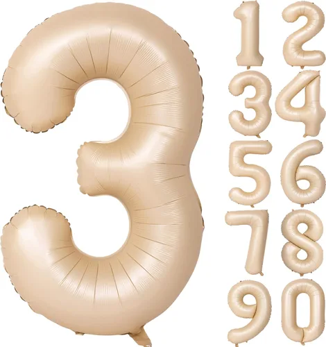 Miniatura 7 de Globos de helio de 40 pulgadas con dígitos dorados para fiesta de cumpleaños., Número 0, 40 pulgadas, número 0 oro 7