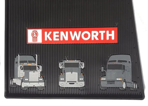 Miniatura 3 de Alfombrillas de goma negras para Kenworth T440 470 600 660 800 W900 OEM con logotipo compatible con 2006-2021 (ver modelo/años a continuación)