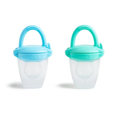 Munchkin Comedero de silicona para alimentos para bebés para sólidos y purés, ideal para autoalimentación y destete LED para bebés, paquete de 2,