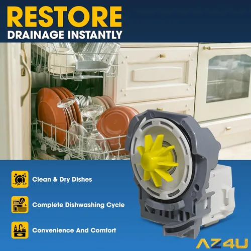 Miniatura 7 de AZ4U El motor de la bomba de drenaje para lavavajillas reemplaza a Whirlpool WDF520PADW WDT970SAHZ0 WDT970SAHV0 WDT710PAHZ1 WDF520PADM7 WDF520PADW7