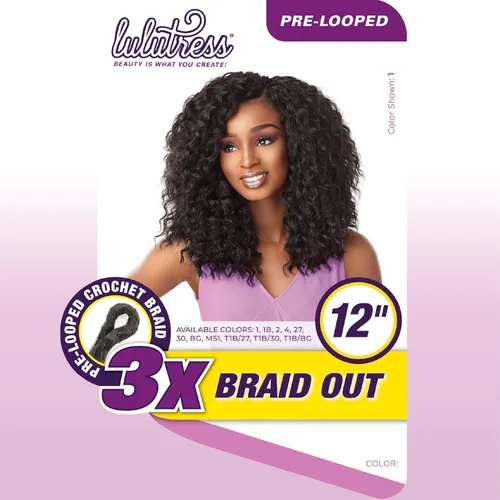 Miniatura 6 de Sensationnel Lulutress - Cabello trenzado de ganchillo – 3 trenzas de 12 pulgadas prefabricadas para bricolaje, todas las rastas sintéticas 2 MARRÓN