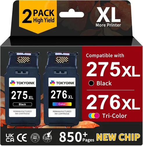 275XL 276XL Cartuchos de tinta de repuesto para Canon 275 y 276 tinta PG-275 CL-276 Combo Pack compatible con impresoras PIXMA TS3522 TR4720 TR4700