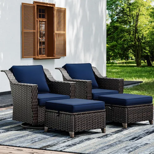 Miniatura 29 de Joyside Sofá de patio – Sofá de ratán de 3 plazas, sofá de respaldo alto para todo tipo de clima, tamaño grande mejorado con cojines de asiento de 4