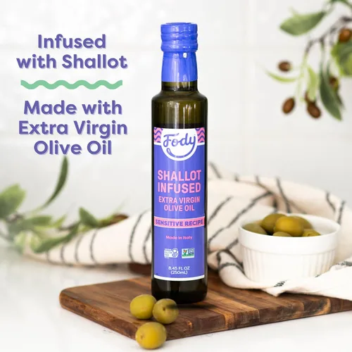 Miniatura 4 de Fody Foods Aceite de Oliva Virgen Extra Vegano Infusión de chalota de fabricación italiana Certificado bajo FODMAP Apto para tripas Fibras