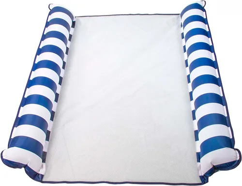 Miniatura 22 de Aqua Monterey - Hamaca flotante para piscina, paquete de 3, dos azul claro y uno borgoña/rayas blancas, paquete de 3