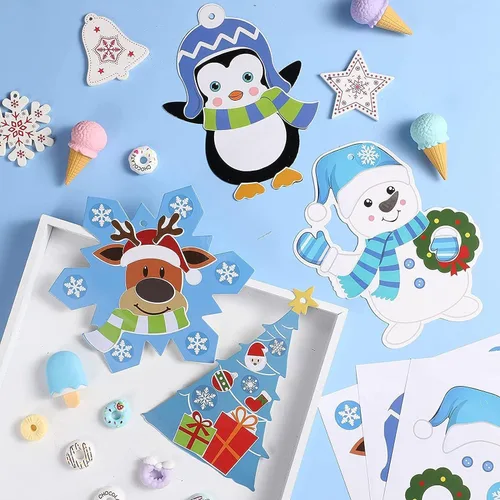 Miniatura 6 de Civaner 24 juegos de manualidades de Navidad para niños, arte y manualidades de Navidad, kit de adornos para árbol de Navidad, haz tus propios