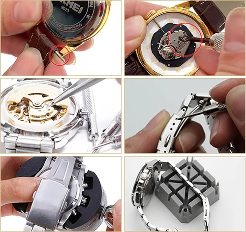 Miniatura 3 de Kit de reparación de reloj, 342 piezas, herramienta de repuesto de batería de reloj, correa de reloj, kit de herramientas de barra de resorte