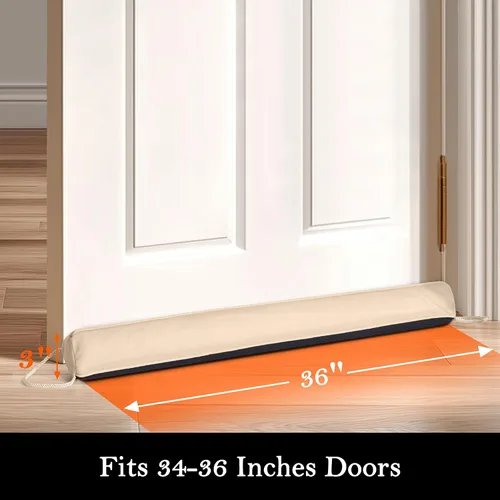 Miniatura 2 de Sunolga Paquete de 2 tapones de corriente de puerta de 36" bloquea el aire frío y caliente con cubierta lavable removible para espacios de hasta 3