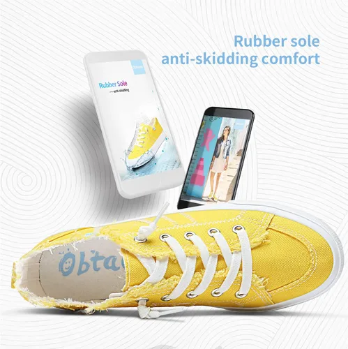 Miniatura 6 de Obtaom Play - Tenis de lona para mujer, color blanco deslavado y estampado de leopardo, sin cordones, a la moda