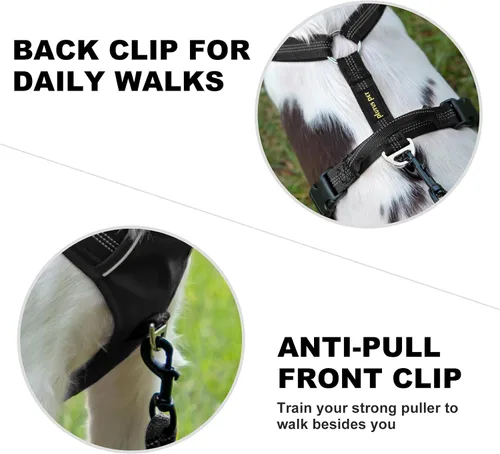 Miniatura 3 de Plutus Pet Arnés sin tirones para perro, arnés reflectante ajustable con asa, a prueba de escapes, acolchado suave para perros pequeños, medianos