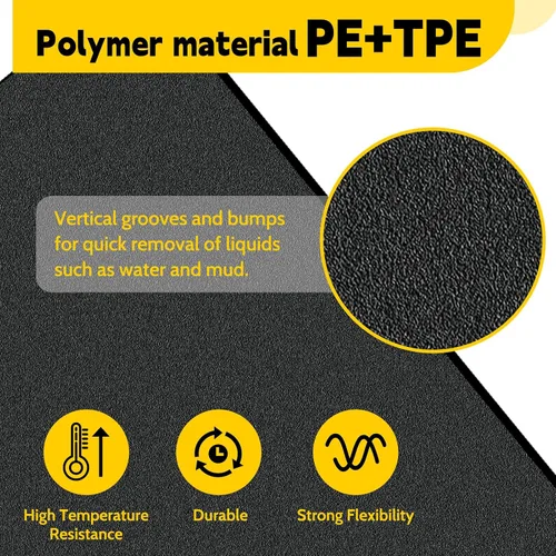 Miniatura 2 de 2 aletas de polímero de 24 x 24 pulgadas en ángulo negro resistente, protección universal contra salpicaduras para semirremolques, tractores