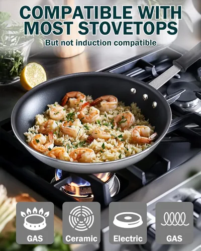 Miniatura 3 de Cooks Standard Sartén profesional de aluminio antiadherente estilo restaurante de 12 pulgadas, 30 cm, para saltear