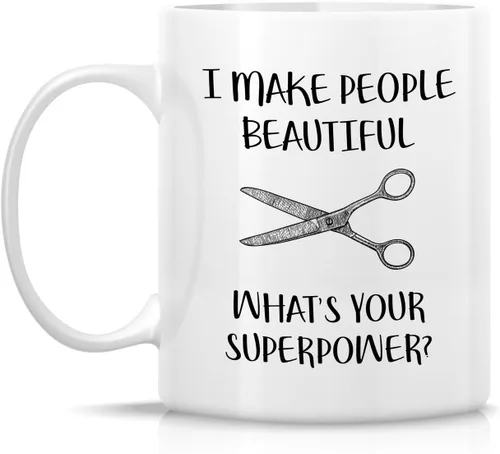 Miniatura 2 de Retreez Taza divertida – Taza de café de cerámica de 11 onzas con texto en inglés "I Make People Beautiful Hairstylist Hairdresser" de 11 onzas