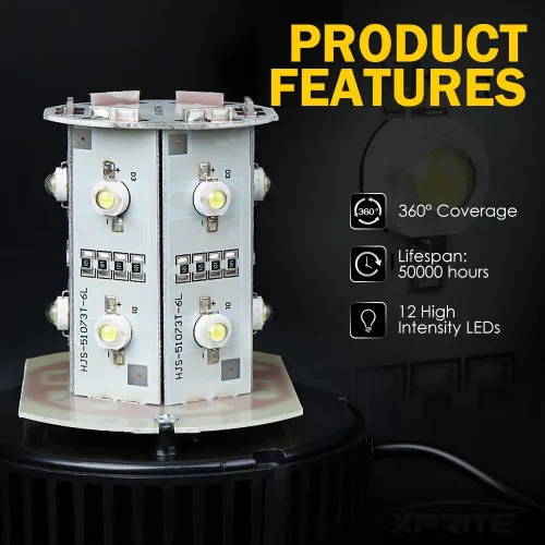 Miniatura 3 de Xprite - Luz de baliza LED roja y azul con base magnética, luces intermitentes de seguridad y advertencia para vehículos de la ley, montacargas