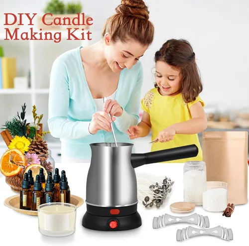 Miniatura 7 de TOKPELA Derretidor de cera para hacer velas, derretidor eléctrico de cera de vela de acero inoxidable, doble boquilla de vertido con cable de 51