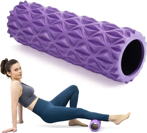 Rodillo de espuma, masajeador de tejido profundo de 15 pulgadas para masaje muscular, liberación de puntos gatillo miofascial, ejercicio, yoga,