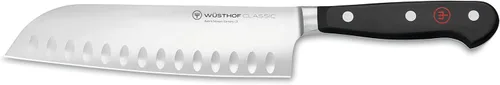 Miniatura 8 de WÜSTHOF Cuchillo Santoku clásico de 5 pulgadas, negro