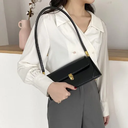 Miniatura 3 de Pequeño bolso de hombro de embrague para las mujeres mini bolso de mano de cuero con cierre de hebilla