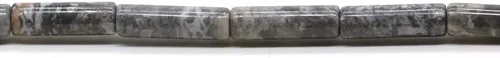 Miniatura 21 de Piedra de jaspe imperial negro natural de 0.157 x 0.512 in en forma de tubo de piedras preciosas cilíndricas sueltas manuales para hacer pulseras