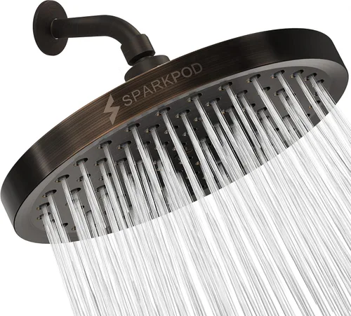 Miniatura 23 de SparkPod Cabezal de regadera – Lluvia de alta presión – Diseño de lujo de calidad premium – Instalación en 1 minuto – Reemplazo ajustable de fácil