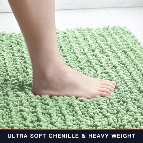 Miniatura 70 de Walensee Alfombra de baño antideslizante (24x17 pulgadas, rosa polvoriento) absorbente de agua, súper suave, lanuda de felpilla, lavable a máquina